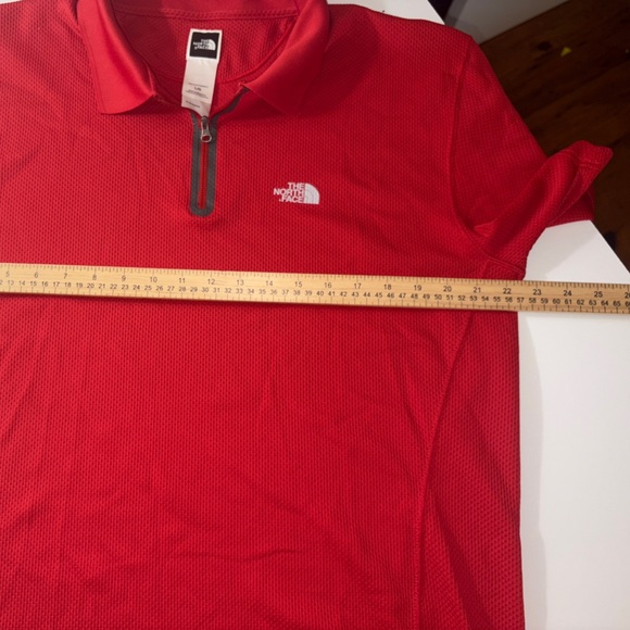 The North Face Mens Vapor Wick Red Short Sleeve Tennis Tail Polo Shirt Size L - Picture 7 of 9